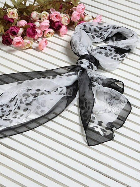 Silk Scarves - Long Silk Scarf - Silk Georgette #199