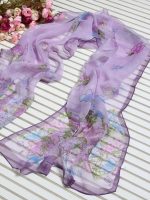 Silk Scarves - Long Silk Scarf - Silk Georgette #200