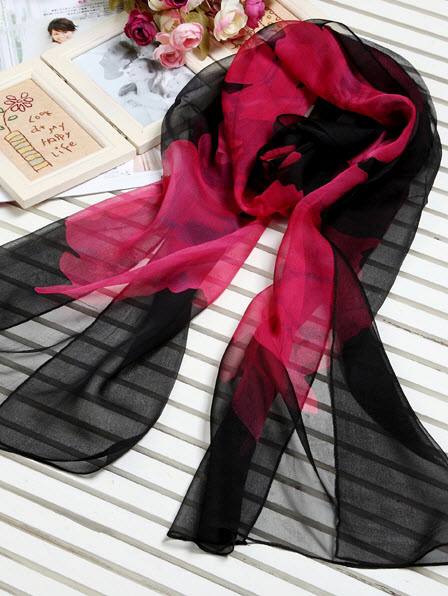 Silk Scarves - Long Silk Scarf - Silk Georgette #205