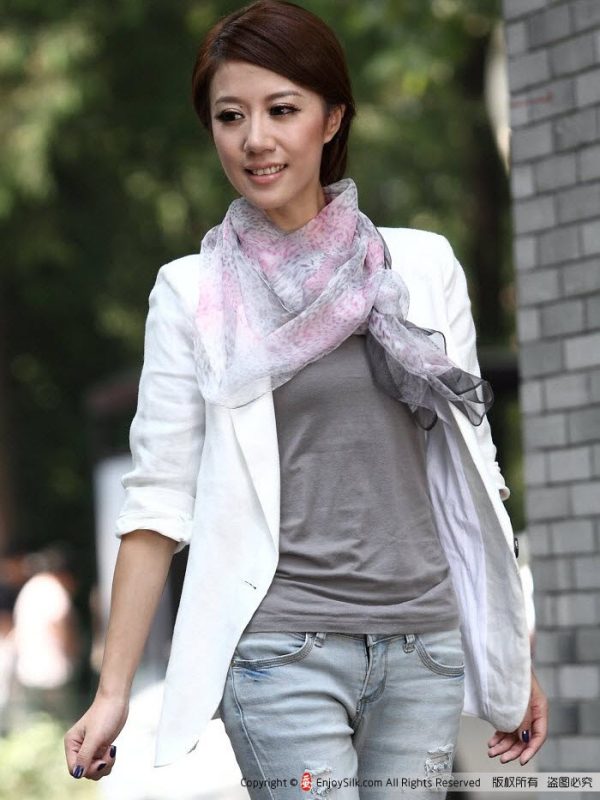 Silk Scarves - Long Silk Scarf - Silk Georgette #211