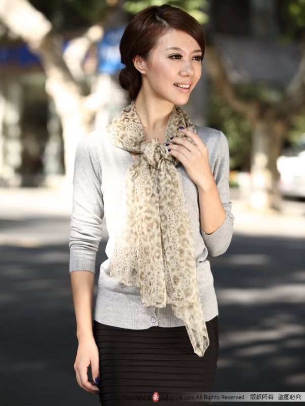 Silk Scarves - Long Silk Scarf - Silk Georgette #214