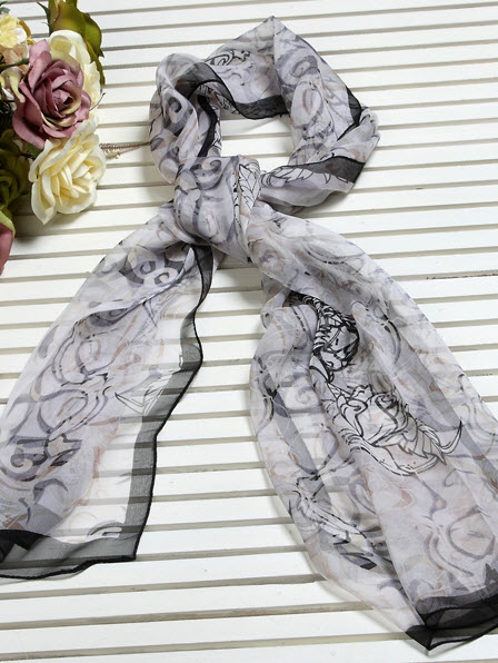 Silk Scarves - Long Silk Scarf - Silk Georgette #229
