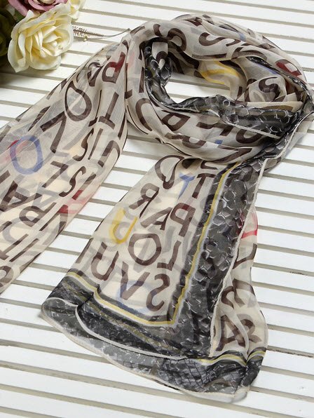 Silk Scarves - Long Silk Scarf - Silk Georgette #231