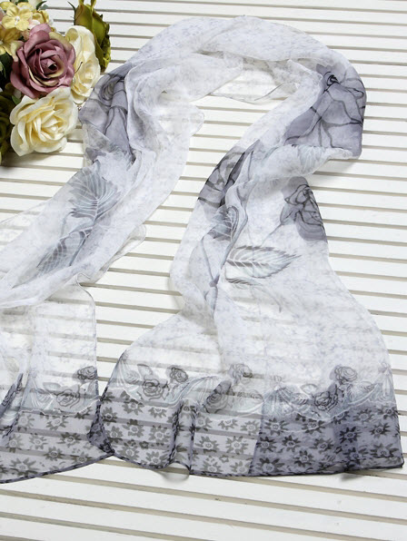 Silk Scarves - Long Silk Scarf - Silk Georgette #238