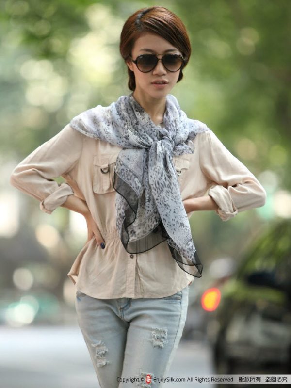 Silk Scarves - Long Silk Scarf - Silk Georgette #211