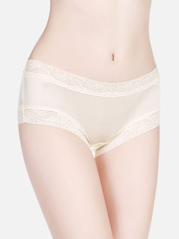 100% Silk Womens Lace Briefs, Silk Underwear