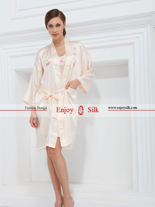 Silk Chemise and Silk Robe Set