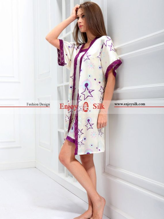 Silk Pajamass Set | Silk Chemise & Robe Set