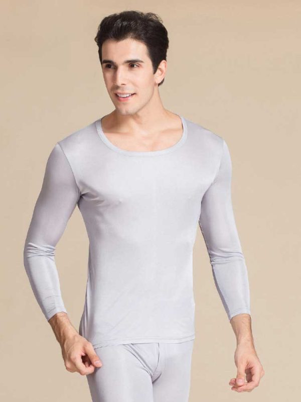 Silk Long Sleeved Crewneck Underwear | Silk Long Johns Set Thermal Underwear