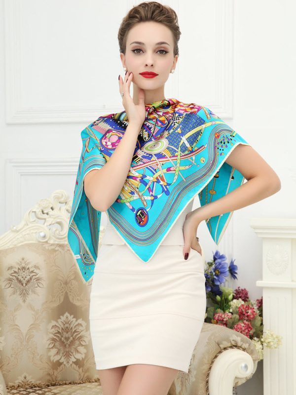 Big Size 90x90cm Square Scarf Pure Silk Women Lady Scarves Shawls