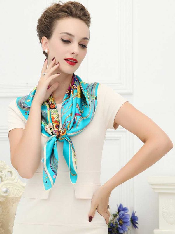 Big Size 90x90cm Square Scarf Pure Silk Women Lady Scarves Shawls