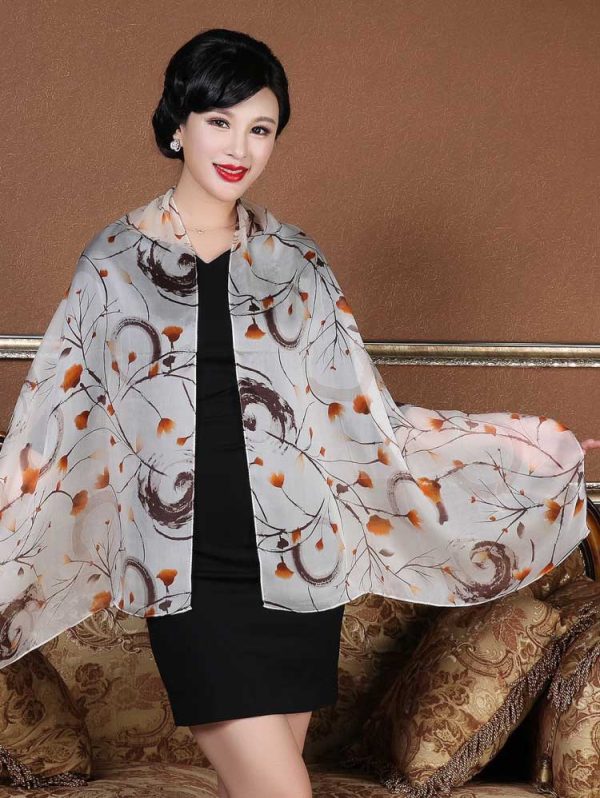 Women Fashion Women Girl Chiffon Printed Silk Long Soft Scarf
