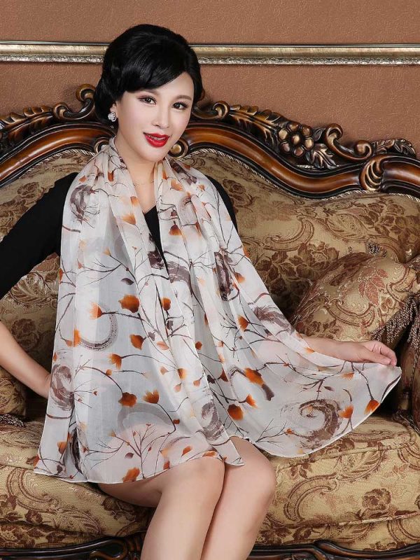 Women Fashion Women Girl Chiffon Printed Silk Long Soft Scarf