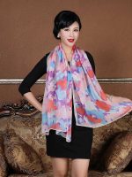 Colorful Silk Chiffon Scarf Women Long Soft Wrap Scarves Ladies Printed Shawl