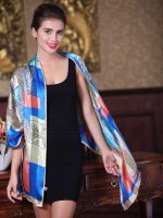 100% Silk Scarf Long Women Oversized Shawl NEW