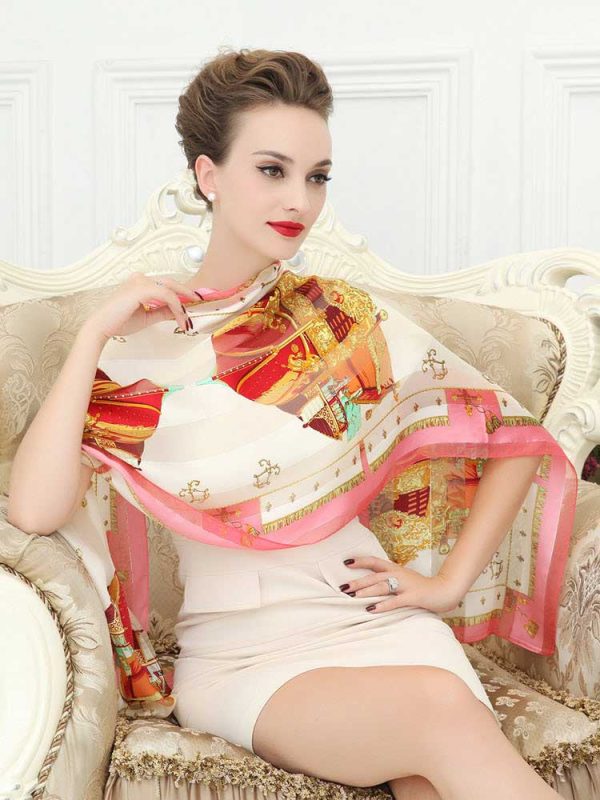 Long Silk Scarf Wrap Shawl for Women Girls
