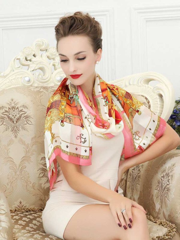 Long Silk Scarf Wrap Shawl for Women Girls