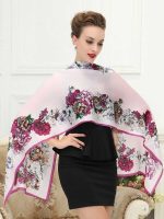 Women's Fashion Elegant Printed Silk Long Scarf