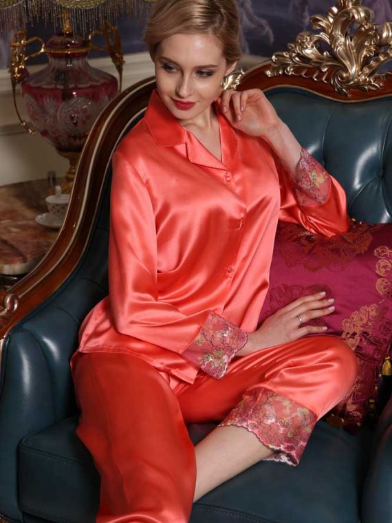 Women's 100% Silk Pajama Sleepwear Loungewear