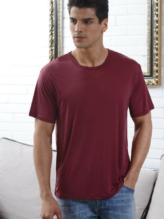 Men's Silk  Round Neck T-Shirt, Silk Underwear