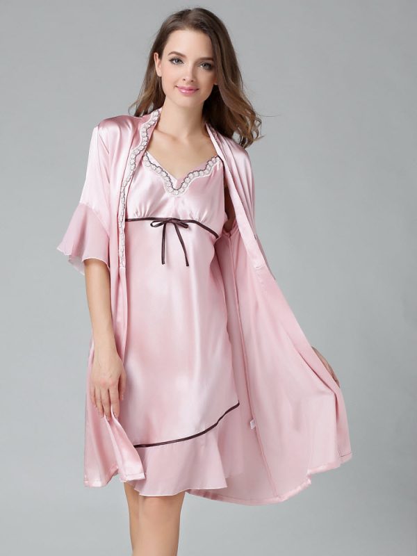 Silk Chemise, Silk Robe Set