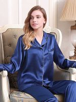Classic Long Sleeve Silk Pajamas for Women