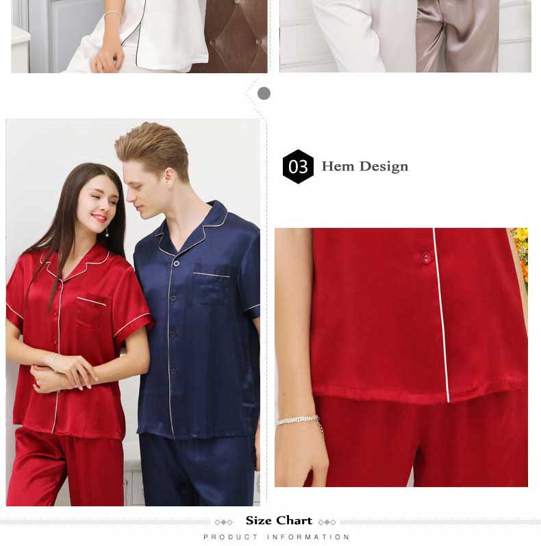 silk short sleeve women pajamas, silk women sleepwear