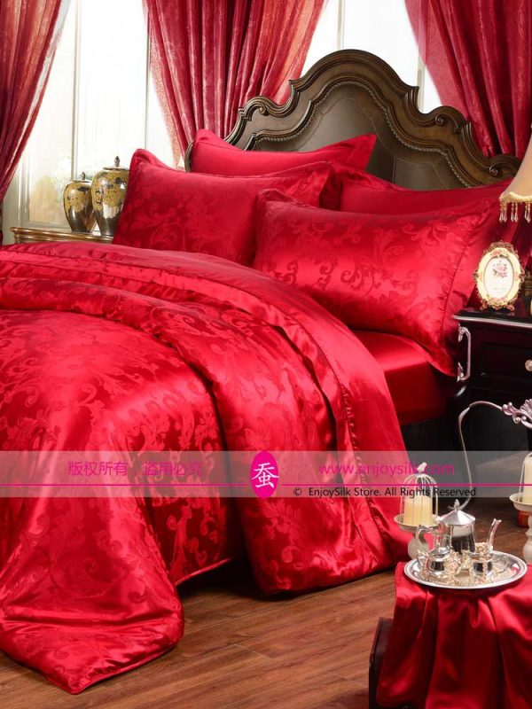 19mm Seamless 100% Silk Duvet Cover, Pillowcase & Fitted Sheet 4 PCS