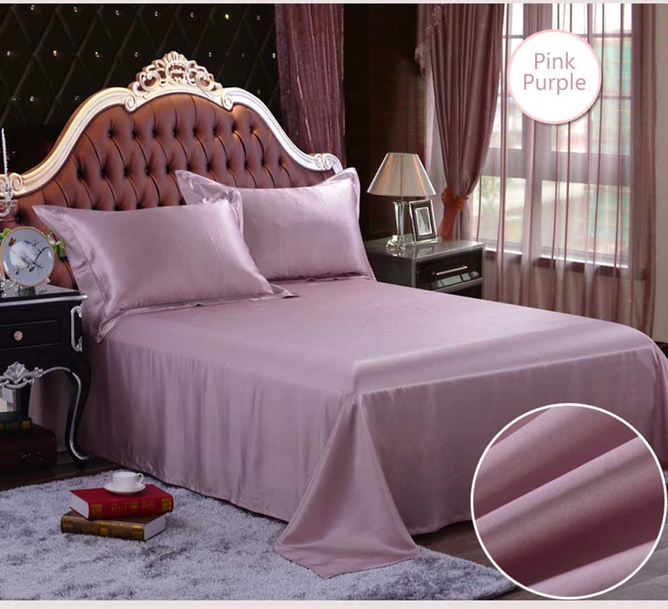 silk Purple Pink flat sheet