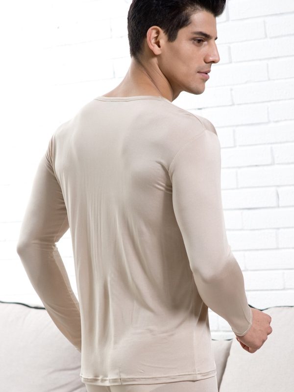 Silk Long Sleeved Crewneck Underwear | Silk Long Johns Set Thermal Underwear