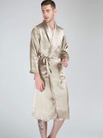 Mens Long Silk Robe US Size 19 Momme Silk