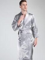 Mens Long Silk Robe US Size 19 Momme Silk