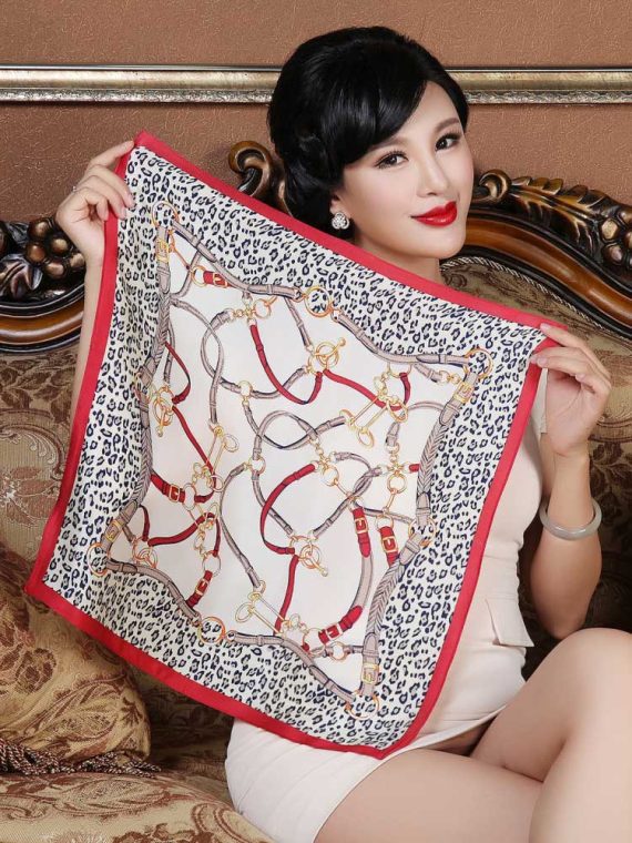 Fashion Leopard Pattern Square Scarves Soft Silk Best Silk Scarves As Christmas Gift