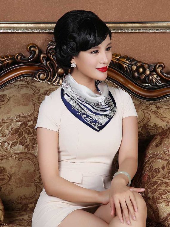 Silk Scarf Women's Fashion Pattern Small Square Headscarf Headdress