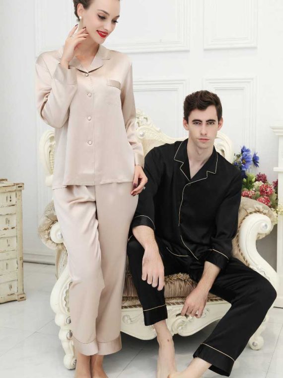 US / European style Silk Pajama Set For Men Size US S - XXL