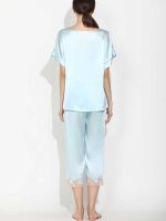 Women's Silk Pajamas Ultra Soft Sleepwear Set Short Sleeve