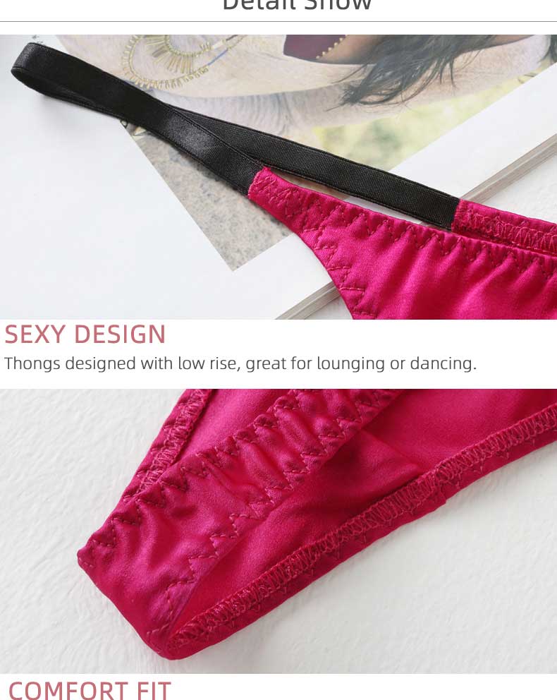 women t-string thong silk panties