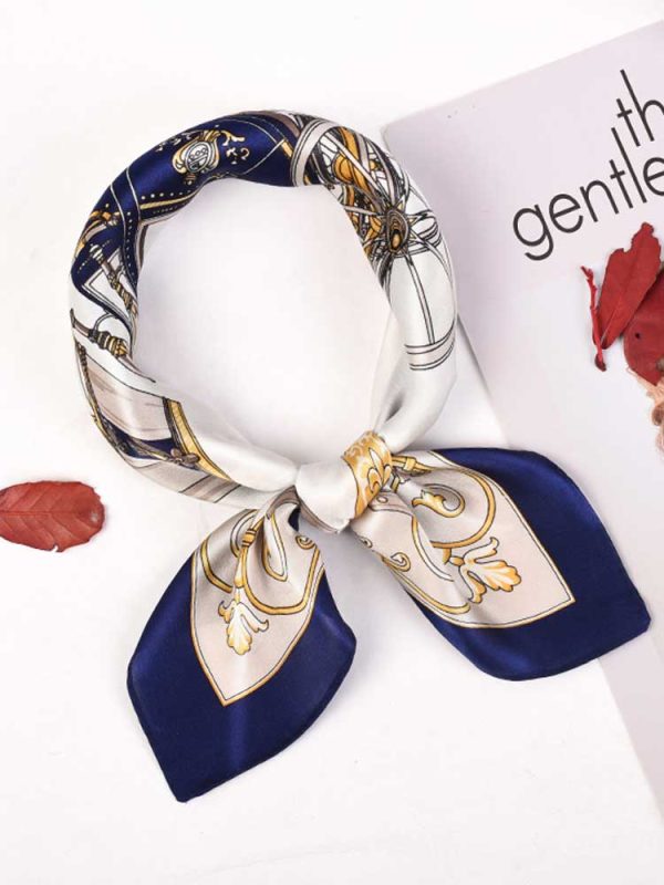 Vintage Bandanas Square Silk Scarves Neckerchief for Women