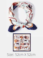 Square Neck Silk Scarf Head Hair Wraps for Women Girls Ladies