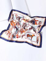 Square Neck Silk Scarf Head Hair Wraps for Women Girls Ladies