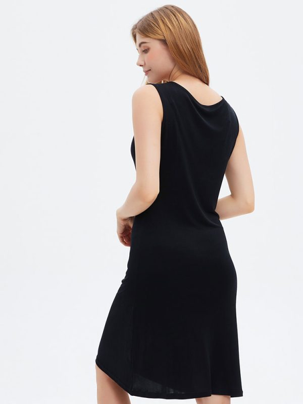 Womens Scoop Neck Sleeveless Silk Tank Dresses Knit Nightgowns