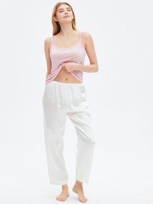 women white silk pants